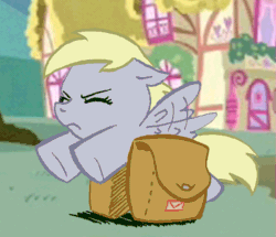 Size: 675x581 | Tagged: dead source, safe, anonymous artist, derpy hooves, pegasus, pony, cute, eyes closed, female, filly, flapping wings, foal, frown, motion lines, saddle bag, solo, struggling, weapons-grade cute, wings, younger