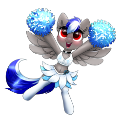 Size: 1705x1681 | Tagged: safe, artist:confetticakez, derpibooru exclusive, oc, oc:bassy, pegasus, pony, american football, belly button, bikini, bikini top, boots, carolina panthers, cheering, cheerleader, chest fluff, choker, clothes, collar, crossdressing, cute, ear fluff, excited, femboy, football, male, midriff, nfl, ocbetes, pom pom, shoes, simple background, skirt, socks, solo, sports, stockings, swimsuit, thigh highs, transparent background, trap