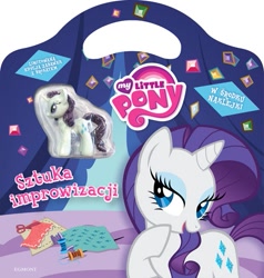 Size: 475x500 | Tagged: safe, rarity, pony, unicorn, bedroom eyes, egmont, merchandise, my little pony logo, official, polish, solo, toy