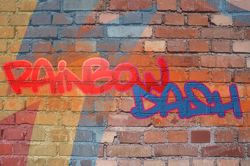 Size: 1165x772 | Tagged: safe, derpibooru import, rainbow dash, cutie mark, graffiti, no pony, simple background, text