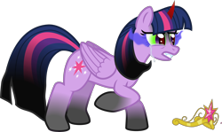 Size: 6419x3816 | Tagged: safe, artist:0nautile18e26, derpibooru import, twilight sparkle, twilight sparkle (alicorn), alicorn, pony, corrupted, corrupted twilight sparkle, dark magic, female, magic, mare, simple background, solo, sombra eyes, transparent background