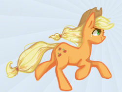 Size: 1200x900 | Tagged: safe, artist:staticdragon1, applejack, earth pony, pony, applejack's hat, blonde, blonde mane, blonde tail, female, green eyes, mare, orange coat, solo