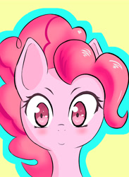 Size: 3850x5250 | Tagged: safe, artist:kawaiipony2, pinkie pie, earth pony, pony, female, mare, pink coat, pink mane, simple background, solo