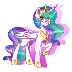 Size: 500x500 | Tagged: safe, artist:ren-kun070, princess celestia, alicorn, pony, female, mare, raised hoof, simple background, smiling, solo, transparent background