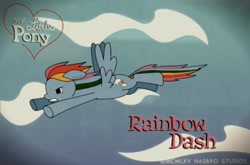 Size: 1138x751 | Tagged: safe, artist:powerson01, derpibooru import, rainbow dash, pegasus, pony, 1960s, 1965, solo, style emulation