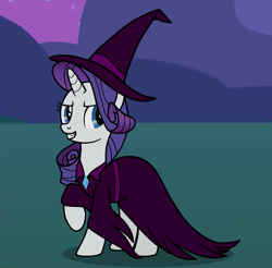 Size: 1000x984 | Tagged: safe, artist:lifesharbinger, rarity, pony, unicorn, clothes, costume, solo, witch