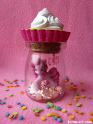 Size: 750x1000 | Tagged: safe, artist:facja, pinkie pie, blind bag, craft, irl, jar, photo, solo, toy