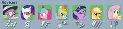 Size: 1173x276 | Tagged: safe, derpibooru import, applejack, fluttershy, pinkie pie, rainbow dash, rarity, spike, twilight sparkle, dragon, earth pony, pegasus, pony, unicorn, mane seven, mane six, sim city, sim city 4