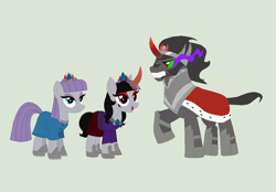 Size: 1204x836 | Tagged: safe, artist:obeliskgirljohanny, derpibooru import, king sombra, maud pie, oc, oc:obsidian, pony, unicorn, female, male, maudbra, obdessaverse, offspring, parent:king sombra, parent:maud pie, parents:maudbra, shipping, straight