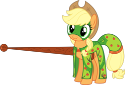 Size: 7695x5255 | Tagged: safe, artist:xenoneal, applejack, earth pony, pony, absurd resolution, jousting, lance, simple background, smiling, solo, transparent background, vector