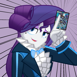 Size: 1000x1000 | Tagged: safe, artist:geraritydevillefort, rarity, equestria girls, clothes, crossover, duel masters, rarifort, solo, the count of monte cristo, villefort