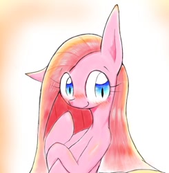 Size: 926x944 | Tagged: safe, artist:91o42, pinkie pie, earth pony, pony, blushing, cute, cuteamena, pinkamena diane pie, smiling, solo