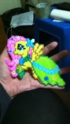 Size: 720x1280 | Tagged: safe, artist:2ju, fluttershy, pegasus, pony, clothes, dress, gala dress, perler beads