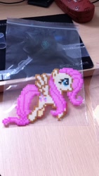 Size: 720x1280 | Tagged: safe, artist:2ju, fluttershy, pegasus, pony, female, mare, perler beads, pink mane, yellow coat