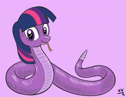 Size: 3850x2975 | Tagged: safe, artist:tomtornados, derpibooru import, twilight sparkle, snake, female, forked tongue, puns in the comments, solo, species swap, tongue out, twilight snakle, wallpaper