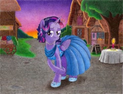 Size: 2175x1673 | Tagged: safe, artist:philo5, derpibooru import, twilight sparkle, twilight sparkle (alicorn), alicorn, pony, clothes, dress, female, mare, solo