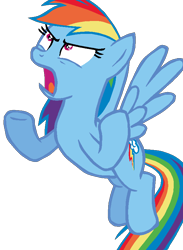 Size: 610x834 | Tagged: safe, artist:nightshadowmlp, derpibooru import, rainbow dash, pegasus, pony, angry, cropped, dashie mcboing boing, female, flying, frustrated, lyrebird dash, madorable, mare, ms paint, show accurate, simple background, solo, spread wings, transparent background, wings