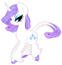 Size: 1017x1067 | Tagged: safe, artist:euphoriapony, rarity, classical unicorn, pony, unicorn, colored hooves, leonine tail, lidded eyes, outline, simple background, smiling, solo, transparent background, unshorn fetlocks