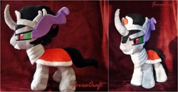 Size: 1024x534 | Tagged: safe, artist:ferracraft, derpibooru import, king sombra, pony, unicorn, irl, photo, plushie, solo