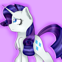 Size: 3000x3000 | Tagged: safe, artist:cosmiickatie, rarity, pony, unicorn, chest fluff, female, gradient background, looking away, looking up, mare, profile, solo