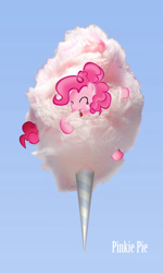 Size: 1952x3264 | Tagged: safe, artist:cornflexen, pinkie pie, earth pony, pony, cotton candy, eyes closed, photo, solo