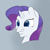 Size: 2600x2600 | Tagged: safe, artist:chamberofsnejwitz, rarity, pony, unicorn, bust, gray background, human features, not salmon, portrait, simple background, solo, uncanny, wat