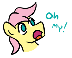 Size: 364x293 | Tagged: safe, artist:jargon scott, butterscotch, fluttershy, pegasus, pony, dialogue, reaction image, rule 63, solo