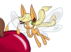 Size: 900x650 | Tagged: safe, artist:heir-of-rick, applejack, breezie, daily apple pony, apple, applebreezie, breeziefied, impossibly large ears, solo, species swap, tumblr