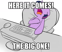 Size: 1603x1346 | Tagged: safe, artist:jpringboldin, derpibooru import, twilight sparkle, heart attack, heart disease, image macro, meme, sanford and son, solo, the big one