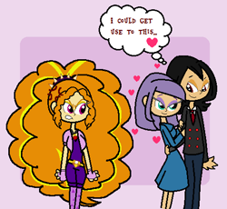 Size: 488x448 | Tagged: safe, artist:obeliskgirljohanny, derpibooru import, adagio dazzle, king sombra, maud pie, equestria girls, couple, humanized, latch, maudbra, shipping, thought bubble