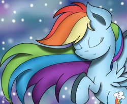 Size: 1024x835 | Tagged: safe, artist:theartistsora, derpibooru import, rainbow dash, pegasus, pony, eyes closed, rearing, solo, spread wings