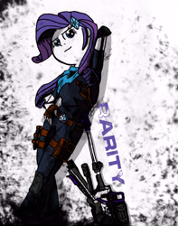 Size: 6559x8326 | Tagged: safe, artist:wait0wat, rarity, equestria girls, absurd resolution, gun, rifle, sniper rifle, solo, weapon