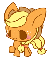 Size: 800x931 | Tagged: safe, artist:inopoke, applejack, earth pony, pony, chibi, pixiv, solo