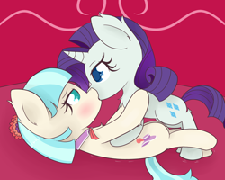 Size: 1280x1024 | Tagged: safe, artist:zlight, coco pommel, rarity, pony, unicorn, bedroom eyes, female, kissing, lesbian, marshmallow coco, shipping