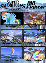 Size: 1024x1390 | Tagged: safe, artist:alphamonouryuuken, derpibooru import, rainbow dash, pegasus, pony, my little pony: the movie, female, mare, meme, mii, mii fighters, mii swordfighter, smiling, solo, super smash bros., super smash bros. 4, super smash bros. ultimate