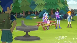 Size: 1280x720 | Tagged: safe, screencap, flash sentry, princess celestia, princess luna, principal celestia, valhallen, vice principal luna, equestria girls, legend of everfree, background human, youtube link