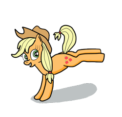 Size: 486x465 | Tagged: safe, artist:infinityr319, applejack, earth pony, pony, bucking, solo, speedpaint