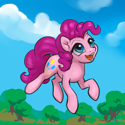 Size: 1500x1500 | Tagged: safe, artist:kp-shadowsquirrel, pinkie pie, earth pony, pony, detailed background, female, mare, solo