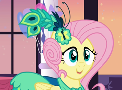 Size: 1349x993 | Tagged: safe, screencap, fluttershy, pegasus, pony, make new friends but keep discord, clothes, dress, solo