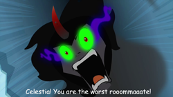 Size: 1280x720 | Tagged: safe, derpibooru import, edit, edited screencap, screencap, king sombra, pony, unicorn, season 3, the crystal empire, crossover, exploitable meme, image macro, meme, merasmus, psychically unstable merasmus and his wacky roommates.cornflakes, somby, team fortress 2, you are the worst roomate