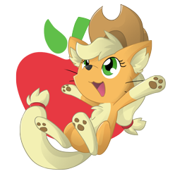 Size: 1064x1074 | Tagged: safe, artist:deadlycomics, applejack, cat, applecat, catified, cute, simple background, solo, species swap, transparent background