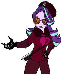 Size: 1110x1282 | Tagged: safe, starlight glimmer, equestria girls, dirk strider, female, homestuck, rogue of heart, simple background, solo, sunglasses, transparent background