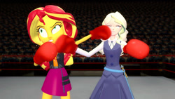 Size: 1366x768 | Tagged: safe, artist:migueruchan, sunset shimmer, human, equestria girls, 3d, boxing, diana cavendish, gmod, humanized, little witch academia, source filmmaker, sports