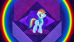 Size: 2560x1440 | Tagged: safe, artist:bill5125, artist:laszlvfx, derpibooru import, edit, rainbow dash, pegasus, pony, female, mare, one eye closed, simple background, solo, vector, wallpaper, wallpaper edit, wink