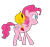 Size: 1024x967 | Tagged: safe, artist:megablaster7, pinkie pie, earth pony, pony, crossover, pac-man, riding, simple background, smiling, transparent background