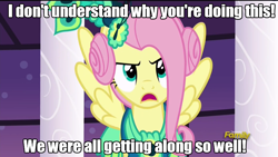 Size: 960x540 | Tagged: safe, screencap, fluttershy, pegasus, pony, make new friends but keep discord, image macro, meme, solo