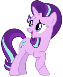Size: 7050x8650 | Tagged: safe, artist:andoanimalia, starlight glimmer, pony, unicorn, the beginning of the end, absurd resolution, cutie mark, female, hair flip, mare, open mouth, raised hoof, simple background, smiling, solo, transparent background