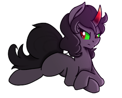 Size: 1634x1323 | Tagged: safe, artist:themodpony, derpibooru import, king sombra, queen umbra, pony, unicorn, black, lying, prone, rule 63, simple background, solo