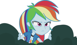 Size: 6052x3608 | Tagged: safe, artist:mlpcompilation, derpibooru import, rainbow dash, equestria girls, friendship games, pinkie spy (short), absurd resolution, bush, clothes, simple background, solo, spying, transparent background, vector