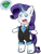 Size: 579x752 | Tagged: safe, artist:pokumii, rarity, pony, unicorn, chaos emerald, clothes, cosplay, costume, crossover, glowing horn, heart eyes, levitation, magic, my precious, rouge the bat, sega, sonic the hedgehog (series), telekinesis, wingding eyes